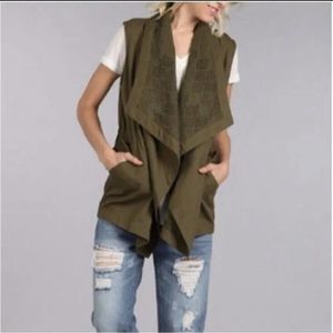 Blu Pepper Olive Green Vest Size: S